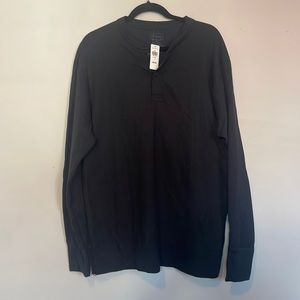 NWT• L.L.Bean • Ink Black Mens Henley • Size L